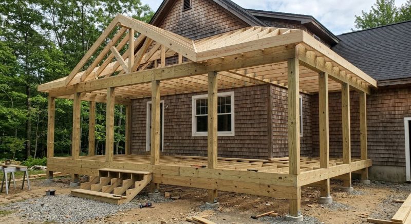 Porch Roof Framing in Wilmington, NC