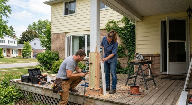 Veranda Post Repair in Redmond, WA